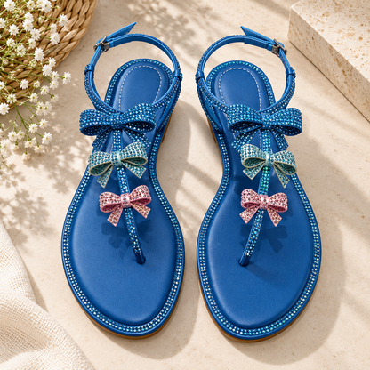 Thessaly | Women’s Orthopedic Rhinestone Butterfly Toe Ring Sandals