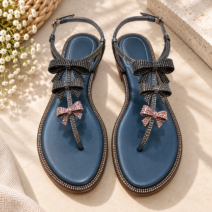 Thessaly | Women’s Orthopedic Rhinestone Butterfly Toe Ring Sandals