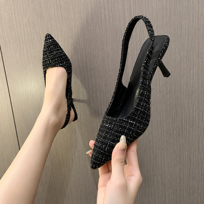 Tinsley | Women’s Orthopedic Woven Pointed Toe Slingback Heels