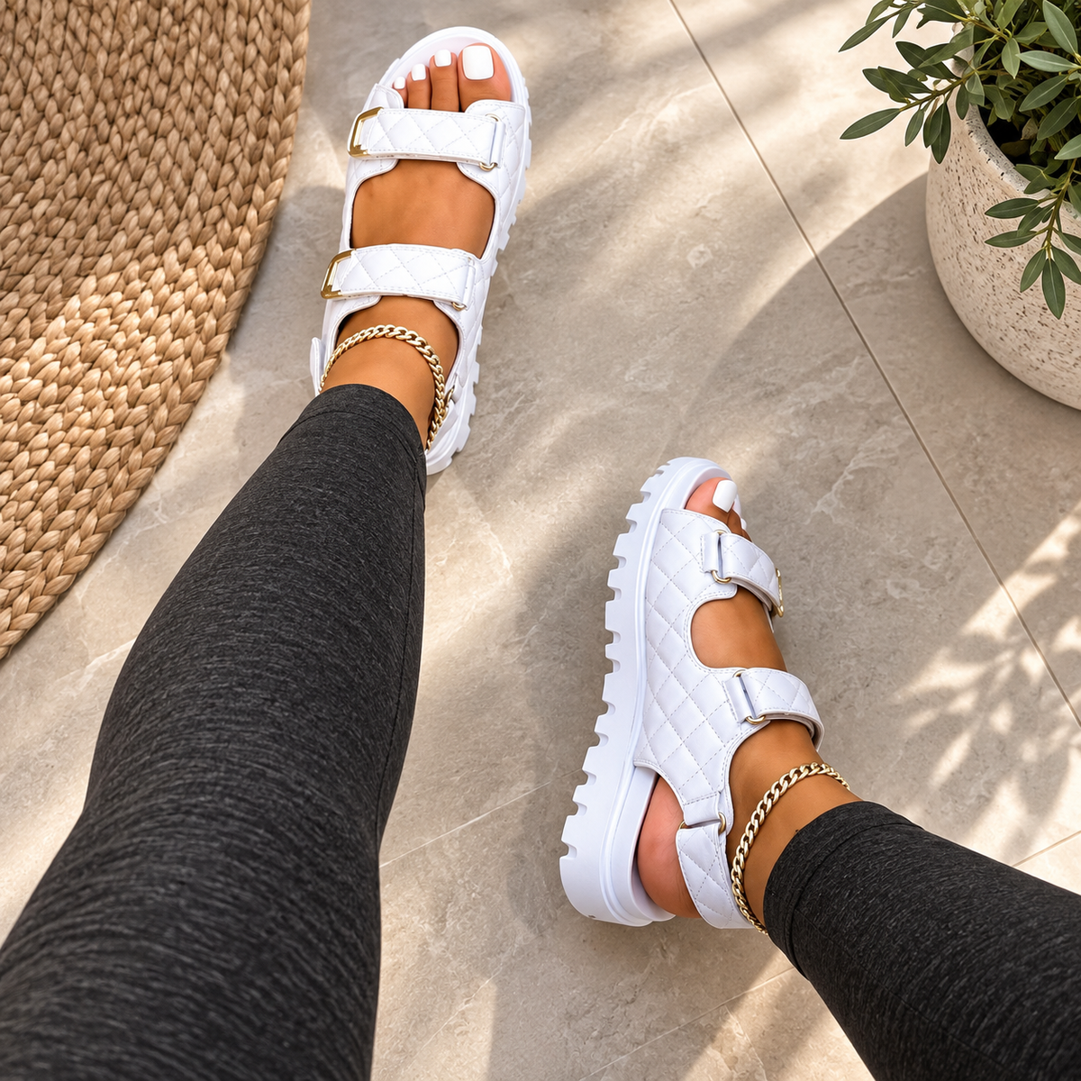 Saphira | Women’s Orthopedic Double Buckle Platform Gladiator Sandals