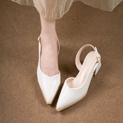 Paolina | Women’s Orthopedic Pointed Toe Slingback Block Heel Pumps