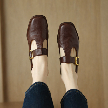 OrthoCare Mary Jane Pumps - Retro Square Toe Comfort