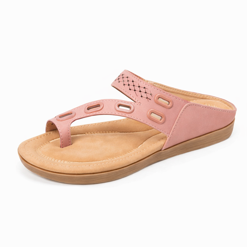 OrthoCare Women’s Comfy Summer Slippers - Flat Heel
