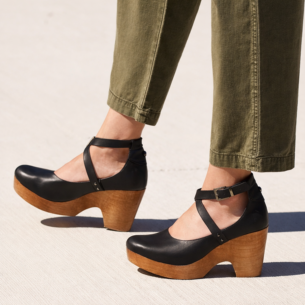 Cora | Orthopedic Block Heel Mary Jane Sandals – Vintage-Inspired