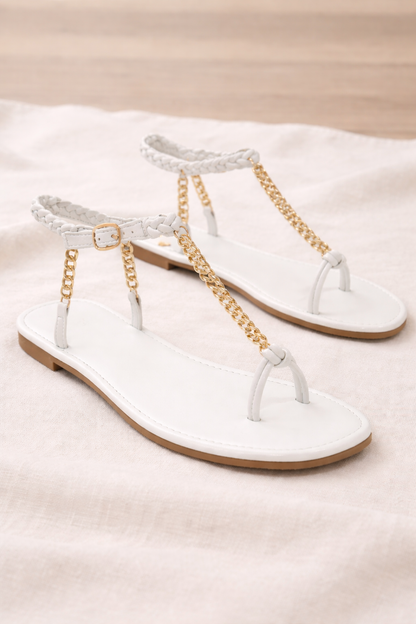 OrthoCare Plus Size Sandals With Unique Metal Chain
