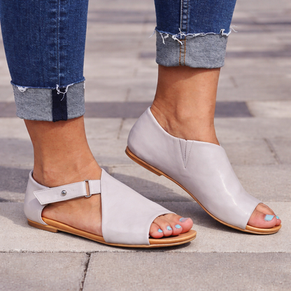 Reese | Women’s Orthopedic Open-Toe Leather Sandals with Adjustable Strap