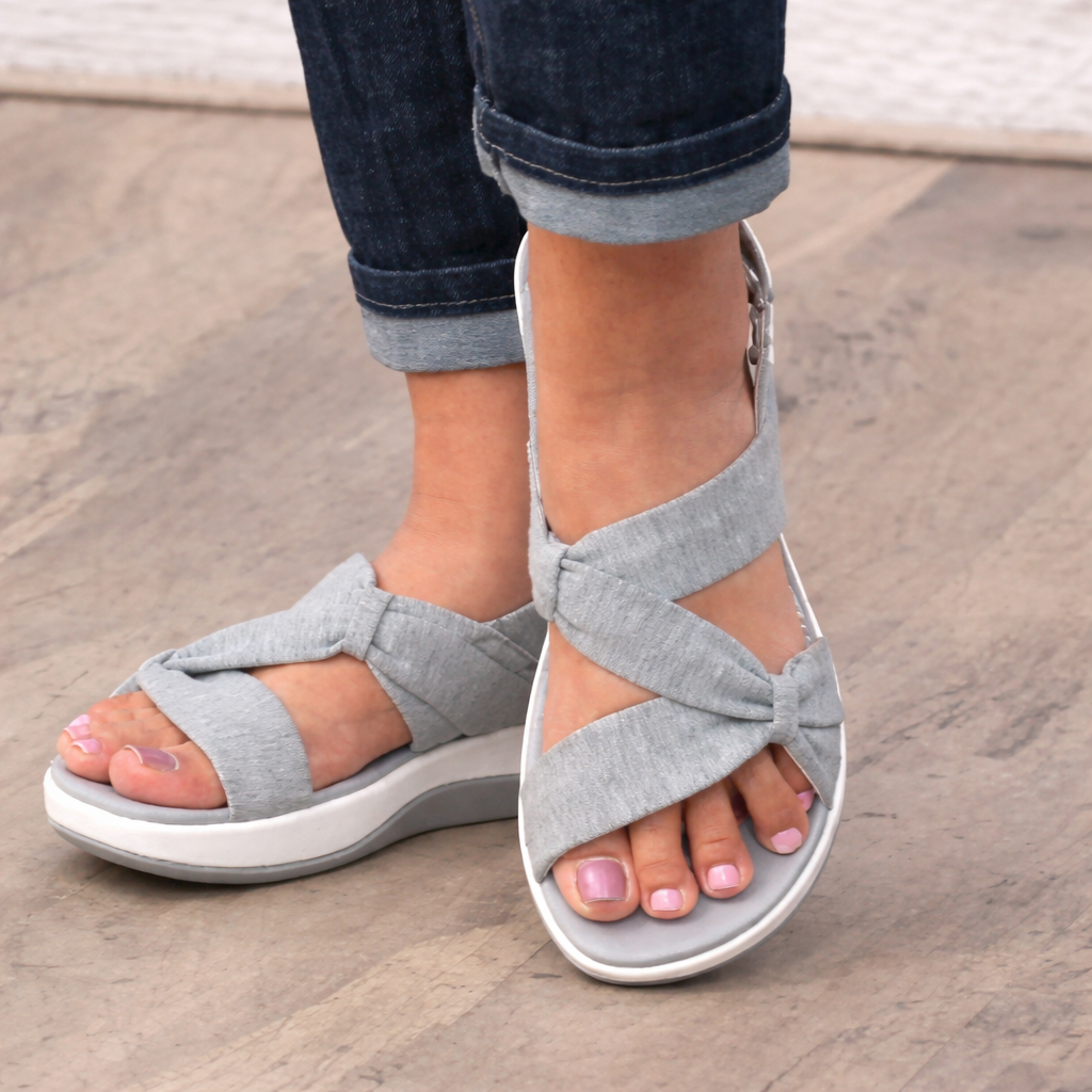 Charlotte | Orthopedic Knotted Strap Wedge Sandals – Lightweight Everyday Comfort