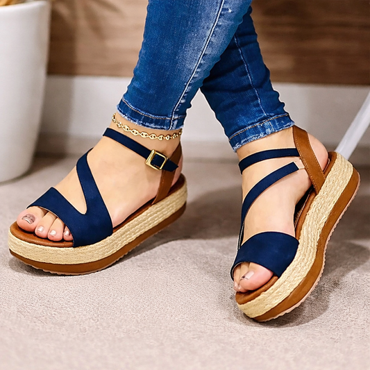 OrthoCare Hollow Buckle Platform Sandals