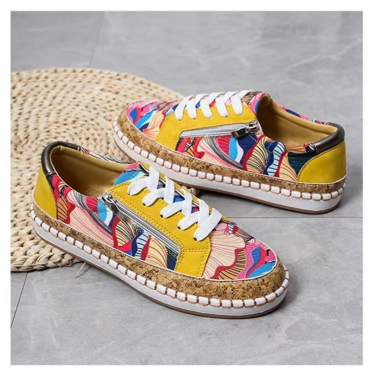 Camila | Orthopedic Floral Canvas Espadrille Sneakers – Lightweight Comfort