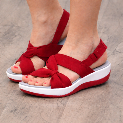 Charlotte | Orthopedic Knotted Strap Wedge Sandals – Lightweight Everyday Comfort