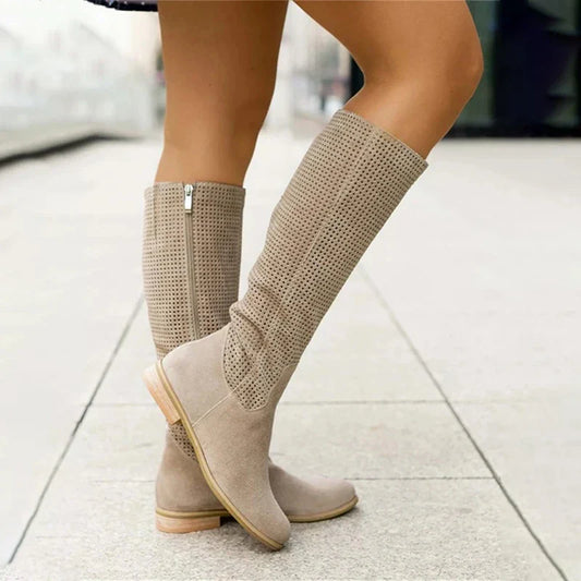 Brielle | Orthopedic Knee-High Suede Boots – Side-Zip Comfort Design