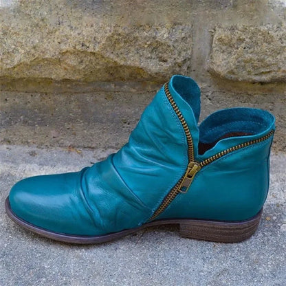 Hadleigh | Orthopedic Side-Zip Leather Ankle Boots