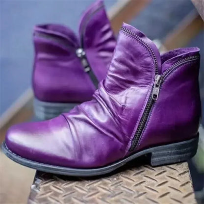 Hadleigh | Orthopedic Side-Zip Leather Ankle Boots