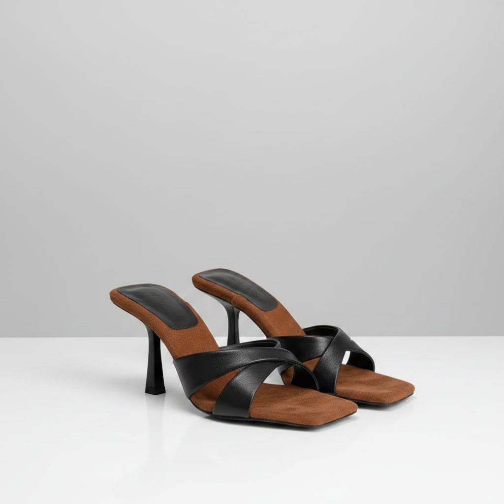 OrthoCare | Color Block Open Toe Heeled Sandals