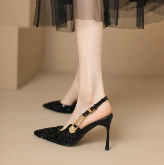 Posy | Women’s Orthopedic Crystal Slingback Stiletto Pumps