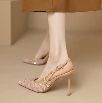 Posy | Women’s Orthopedic Crystal Slingback Stiletto Pumps