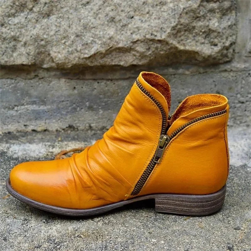 Hadleigh | Orthopedic Side-Zip Leather Ankle Boots