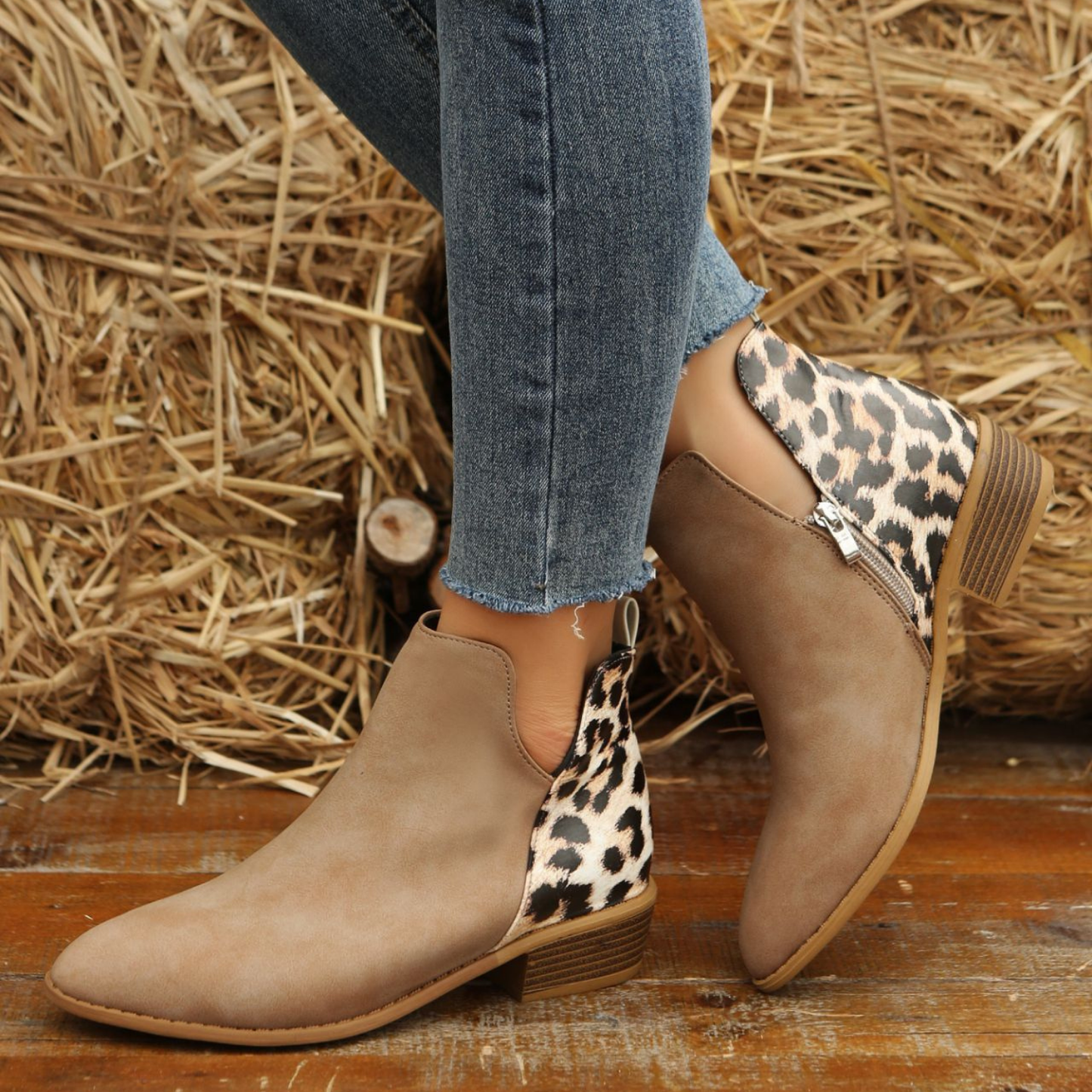 OrthoCare Low Heel Martin Boots - Side Zipper