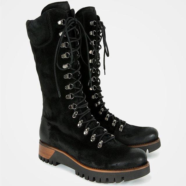Emma | Women’s Orthopedic Lace-Up Combat Style Knee-High Boots