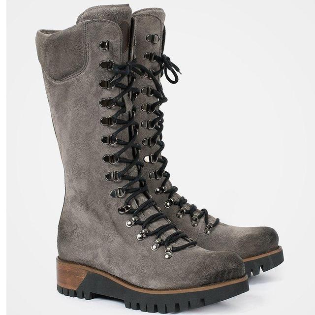Emma | Women’s Orthopedic Lace-Up Combat Style Knee-High Boots