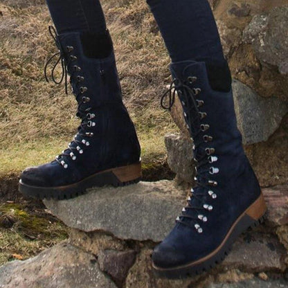 Emma | Women’s Orthopedic Lace-Up Combat Style Knee-High Boots