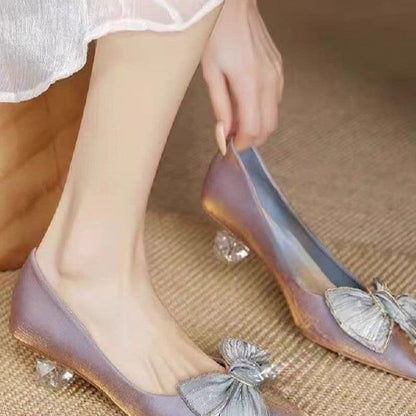 OrthoCare | Bow Detail Pointed Toe Ballet Flats