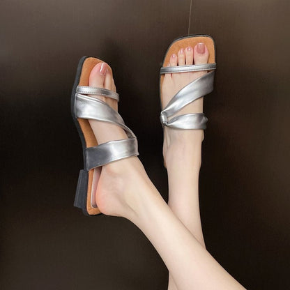 OrthoCare | Cross Strap Cork Footbed Slide Sandals