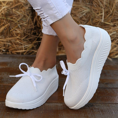 Qabalah | Orthopedic Knit Platform Slip-On Sneakers