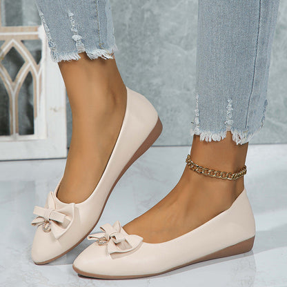 OrthoCare Elegant Bow Flats – Classic Comfort Slip-On Shoes