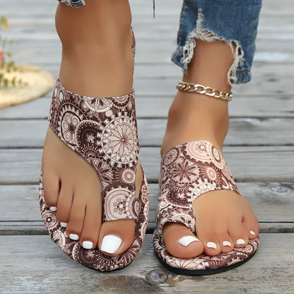 OrthoCare | Bohemian Beaded Toe Ring Flat Sandals