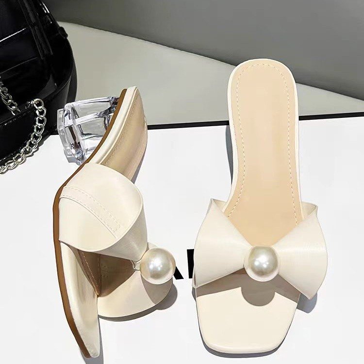 Corisande | Women’s Orthopedic Pearl Clear Heel Slide Sandals