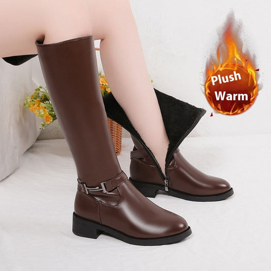 Isabel | Orthopedic Winter Chunky Heel Round Head Knight Over The Knee Boots