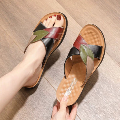 Savella | Women’s Orthopedic Leaf Patchwork Comfort Slide Sandals