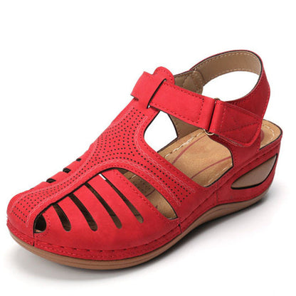 OrthoCare Plus Size Retro Wedge Sandals - Comfort And Style