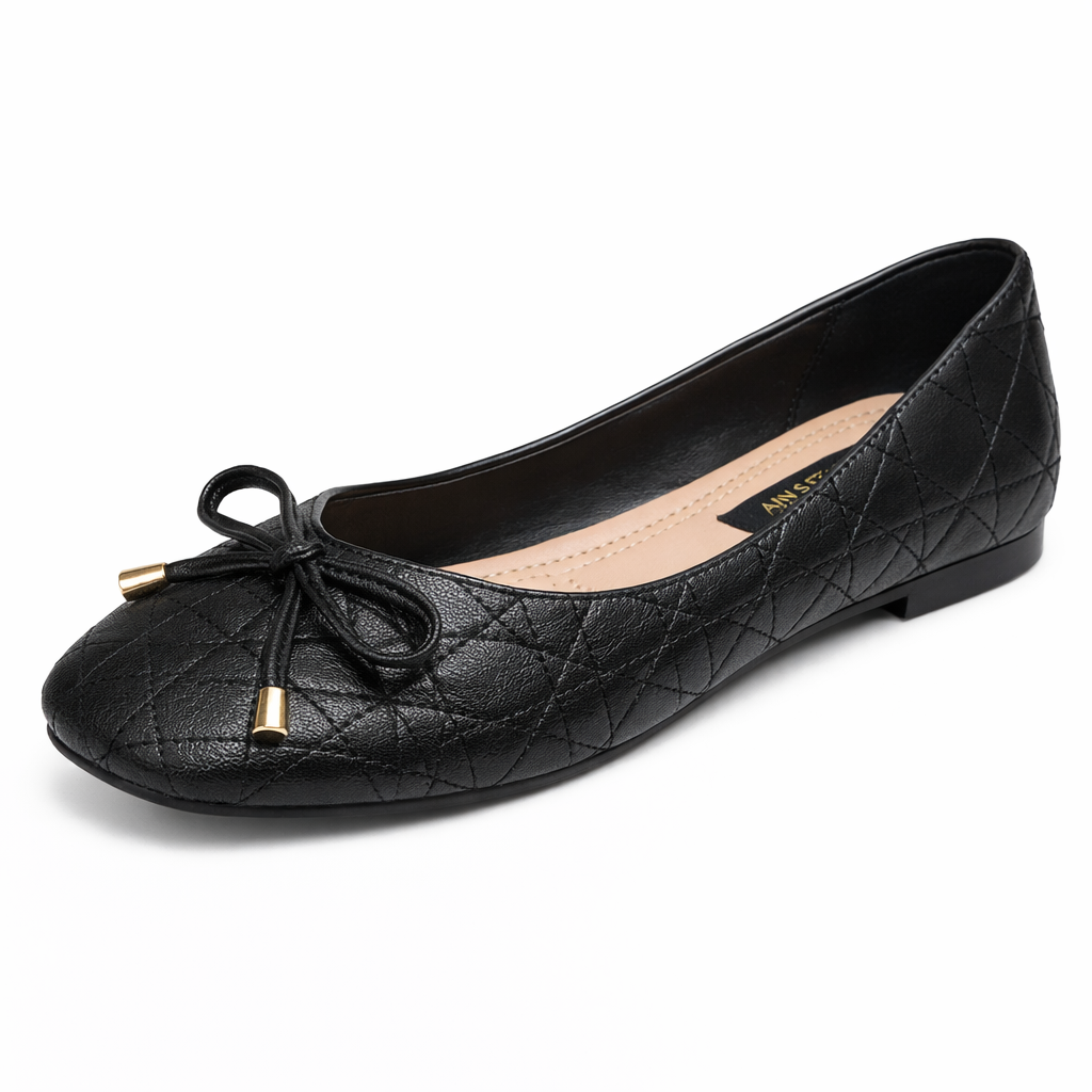 Orthopedic Quilted Ballet Flats – Soft Comfort Slip-On Everyday Dress Shoes