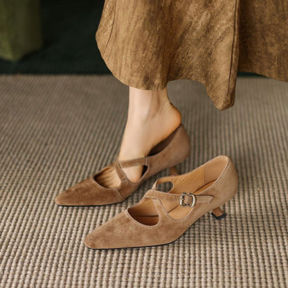 OrthoCare Elegant Mary Jane Shoes With Mid-Heeled Heels