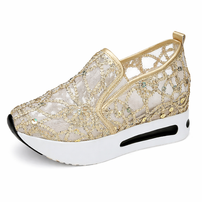 Orthopedic Lace Platform Slip-On Shoes – Breathable Elegant Comfort Sneakers