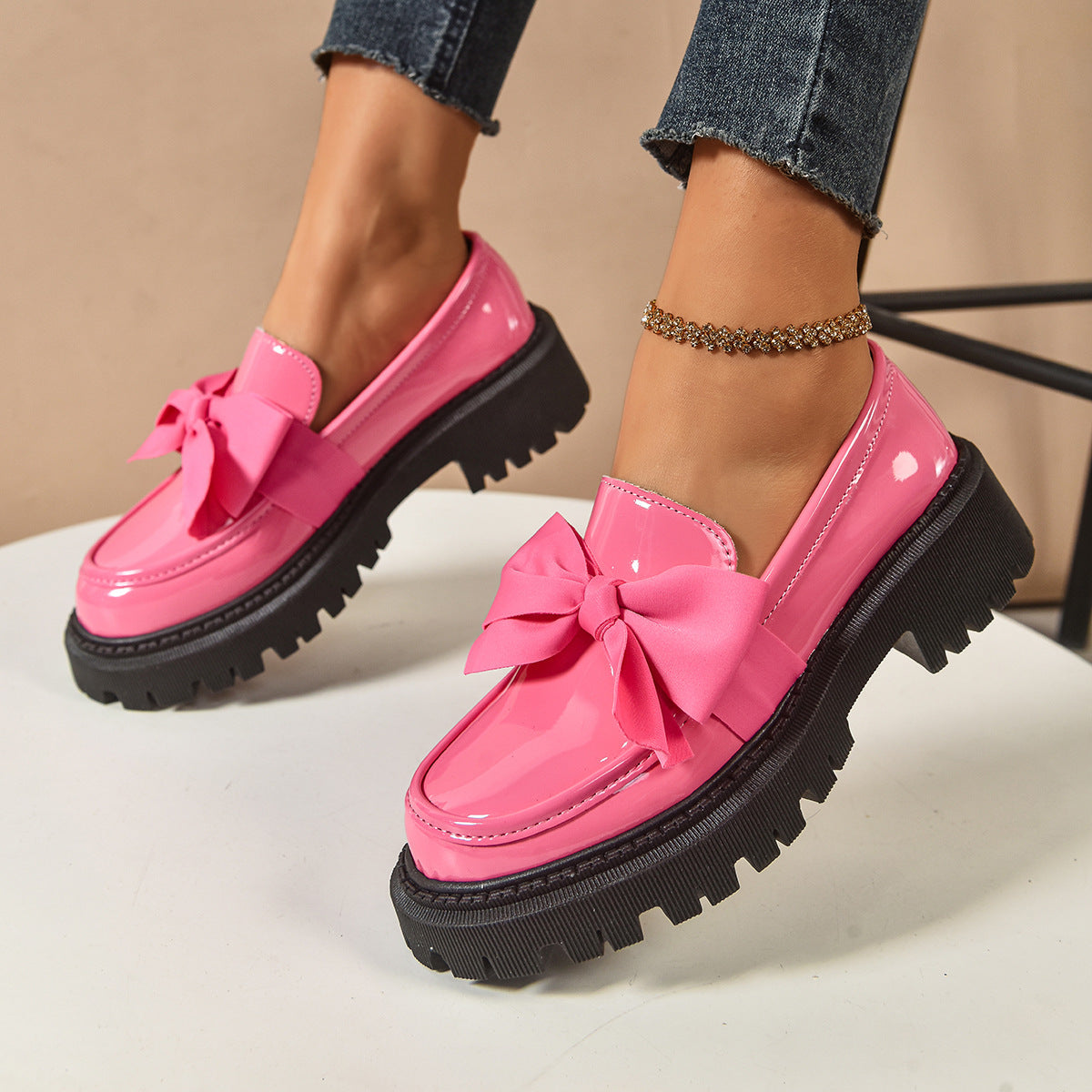 OrthoCare Vintage Loafers With Bow - Unique Elegance