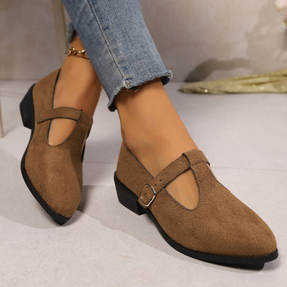 OrthoCare Women's Pointed Toe Buckle Shoes
