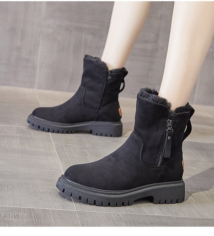 Renee | Orthopedic Side-Zip Fur Suede Chunky Winter Boots