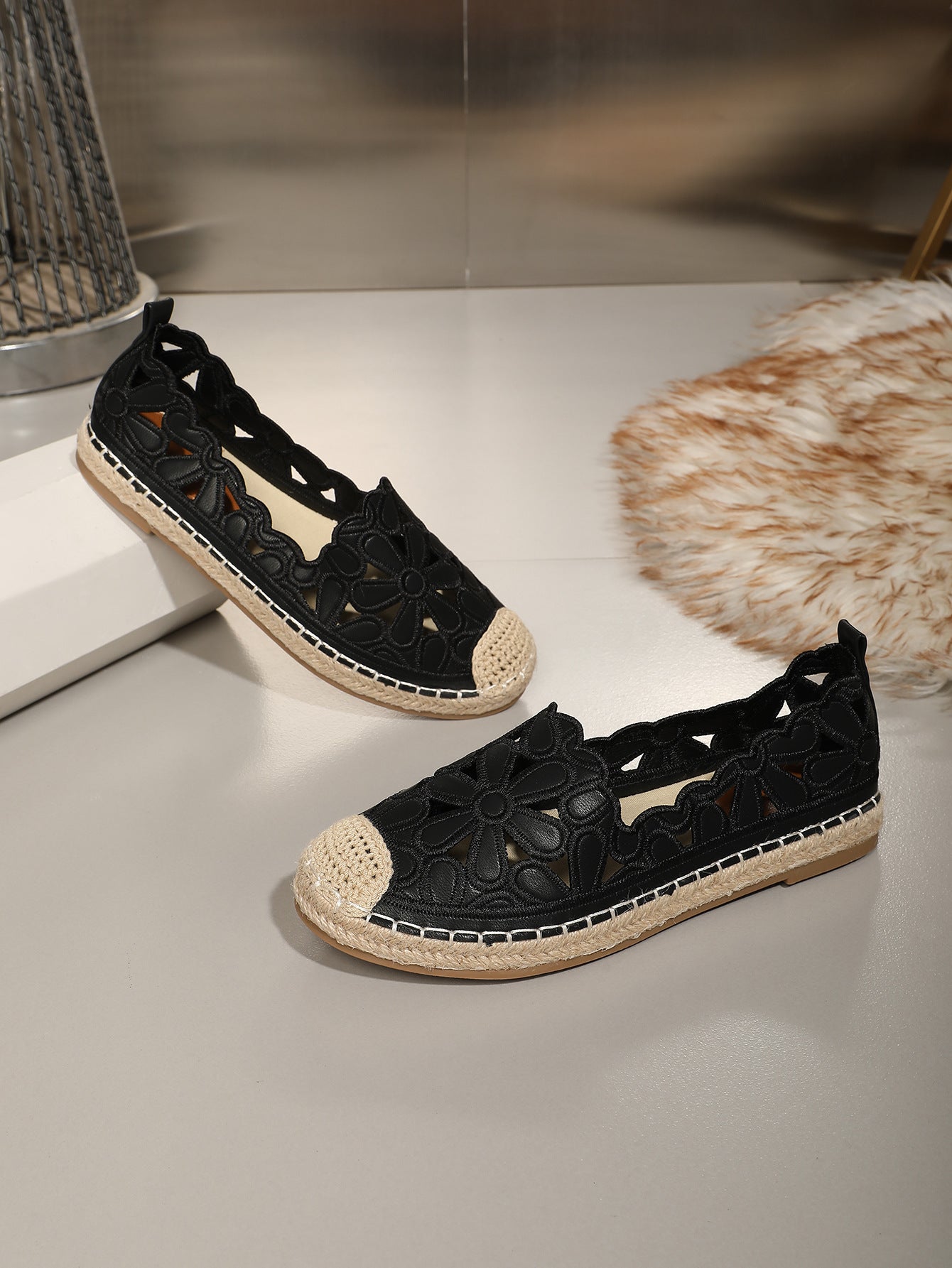 Ilysa | Women’s Orthopedic Cutout Espadrille Slip-On Flats