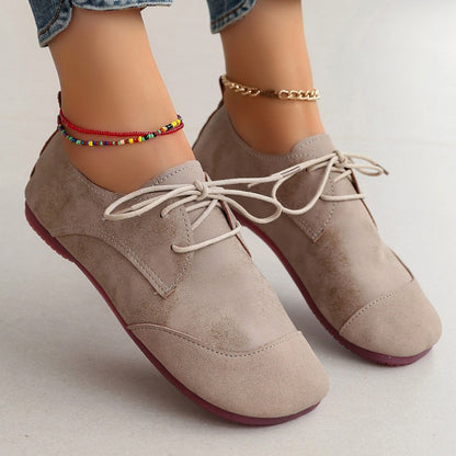 OrthoCare Women’s Vintage Lace-Up Flats – Soft Comfort Casual Oxford Shoes