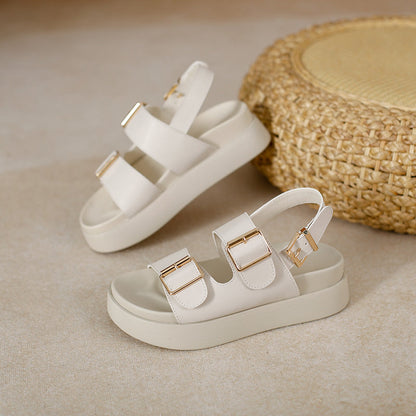 Sylvara | Women’s Orthopedic Double Buckle Platform Sandals