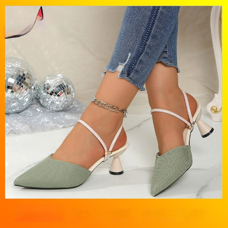 OrthoCare | Pointed Toe Slingback Kitten Heels