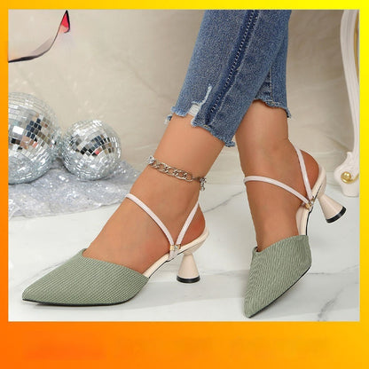OrthoCare | Pointed Toe Slingback Kitten Heels