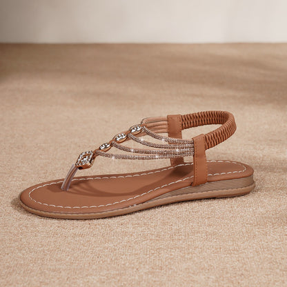 Prisca | Women’s Orthopedic Rhinestone Toe Ring Flat Sandals