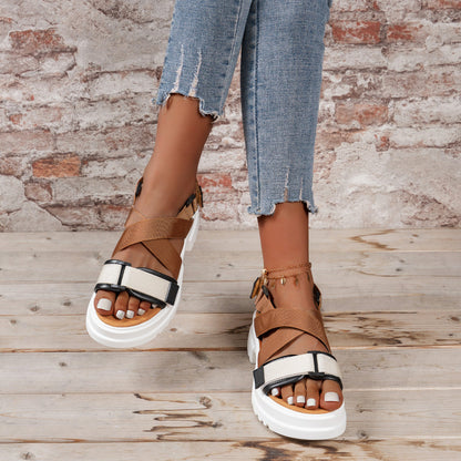 Ysaline | Women’s Orthopedic Chunky Platform Cross Strap Sandals