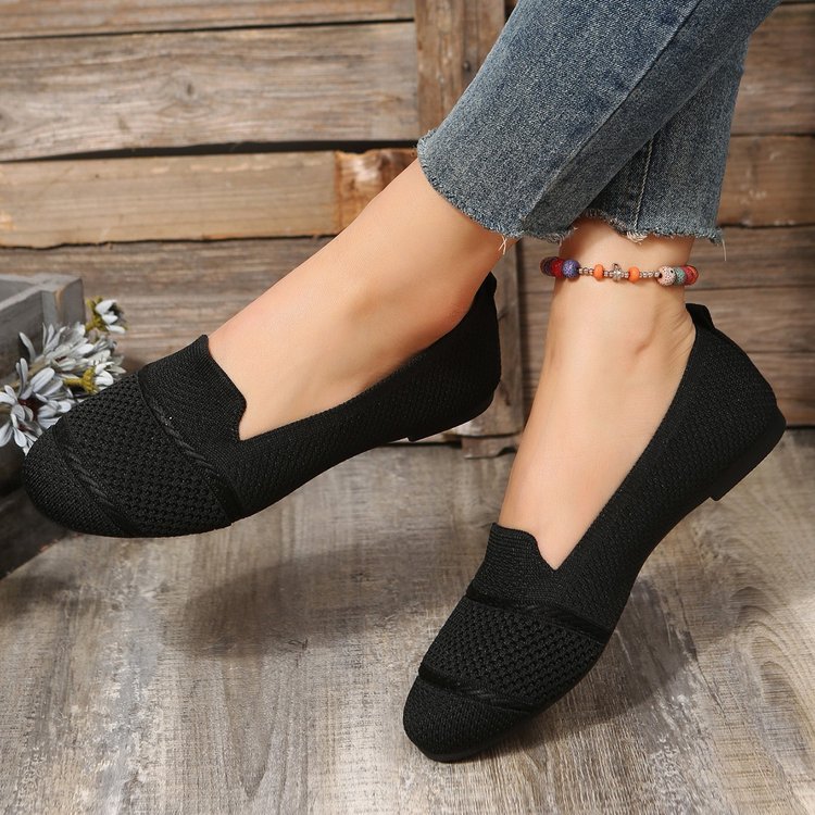 OrthoCare Women’s Knit Ballet Flats – Lightweight Breathable Comfort Slip-On Shoes