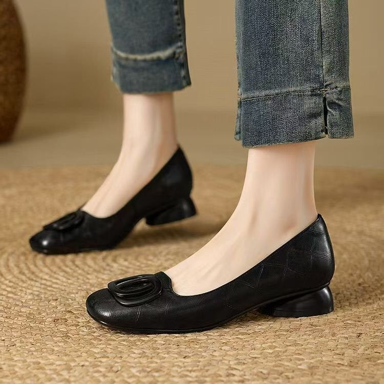 OrthoCare Vintage Low Round Toe Shoes - French Elegance
