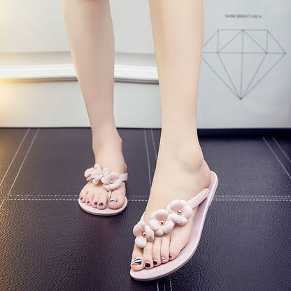 Zuleika | Women’s Orthopedic Floral Pearl Flip Flop Sandals